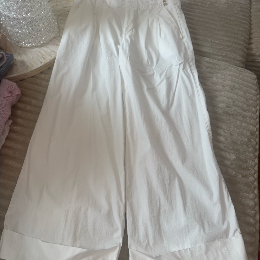 American Eagle Outfitters White Wide-Leg Pants NWT Size 8